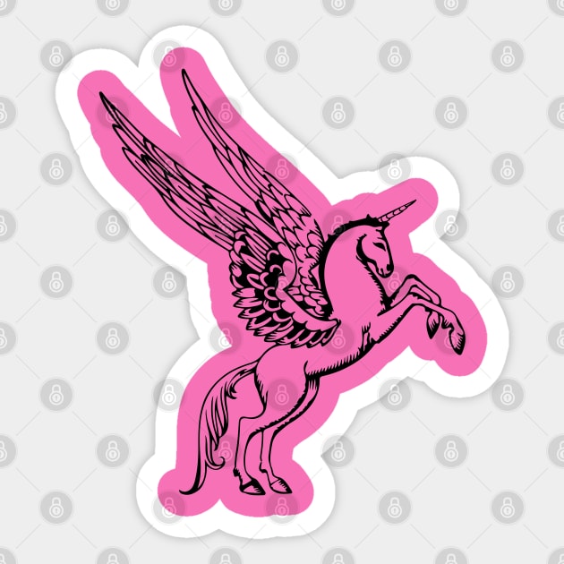 Unicorn Pegasus Sticker by idrockthat